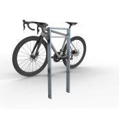 Lean-on hoop made of steel tube | Square tube, 80 x 20 mm | with cross bar (small distance) | total width: 450 mm | hot-dip galvanized